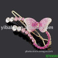 Fancy pattern pink butterfly Hair Pin, Alloy Hair Ornament HF80680